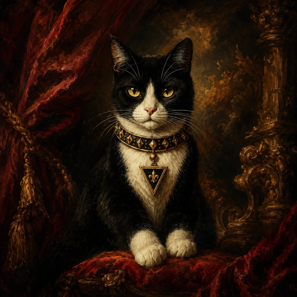 バロック絵画風の猫イラスト｜Pulse AI Prompt Sample