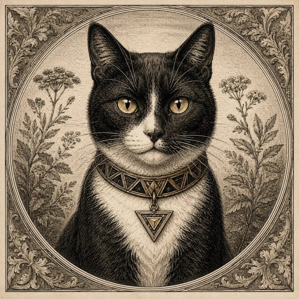銅版画風の猫イラスト｜Pulse AI Prompt Sample