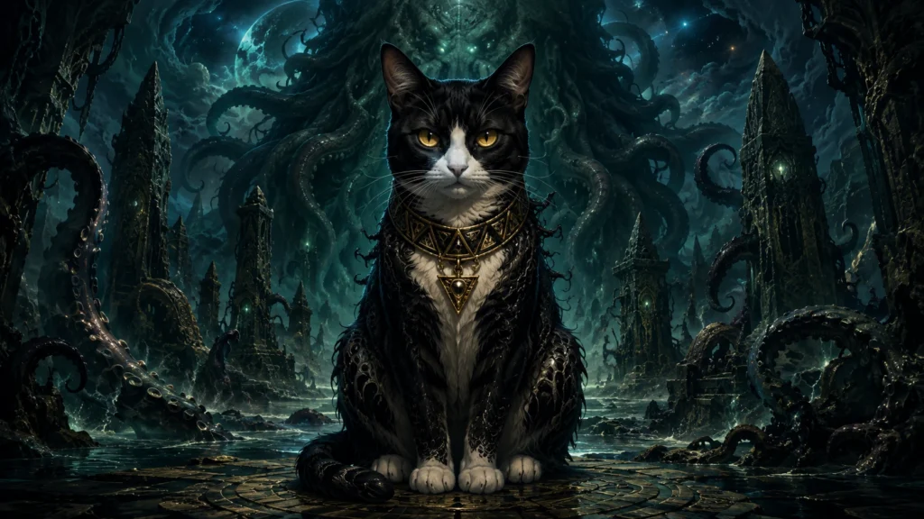 クトゥルフ・クリーチャー系の猫イラスト｜Pulse AI Prompt Sample