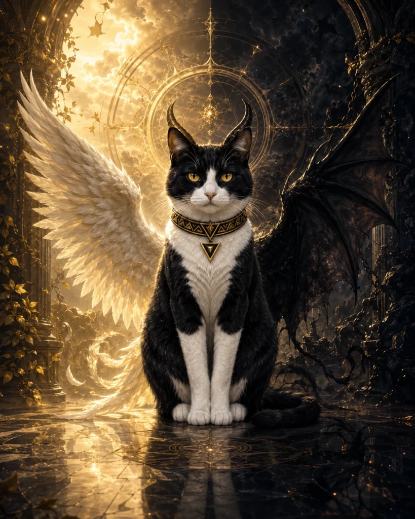 悪魔・天使系の猫イラスト｜Pulse AI Prompt Sample