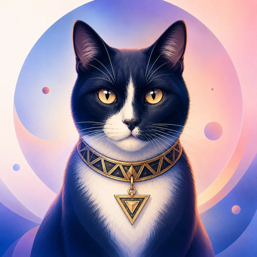 グラデーションモダン風の猫イラスト｜Pulse AI Prompt Sample
