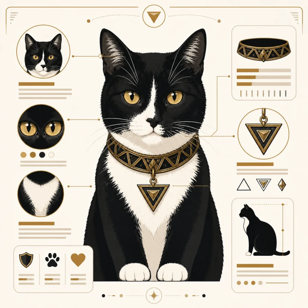 インフォグラフィック風の猫イラスト｜Pulse AI Prompt Sample