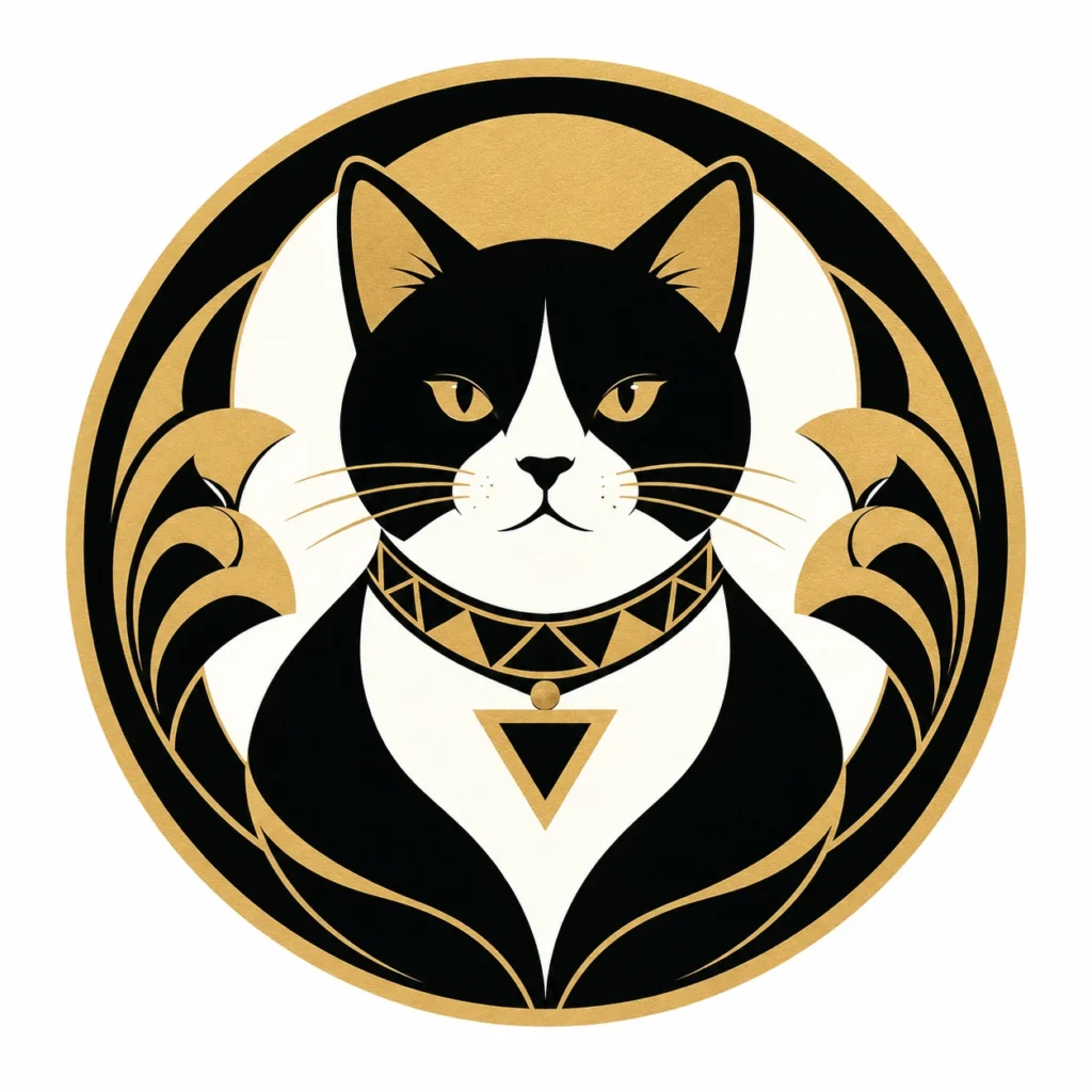 家紋・紋様風の猫イラスト｜Pulse AI Prompt Sample