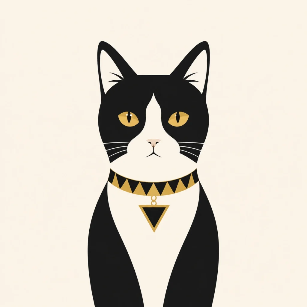 ミニマリズム風の猫イラスト｜Pulse AI Prompt Sample