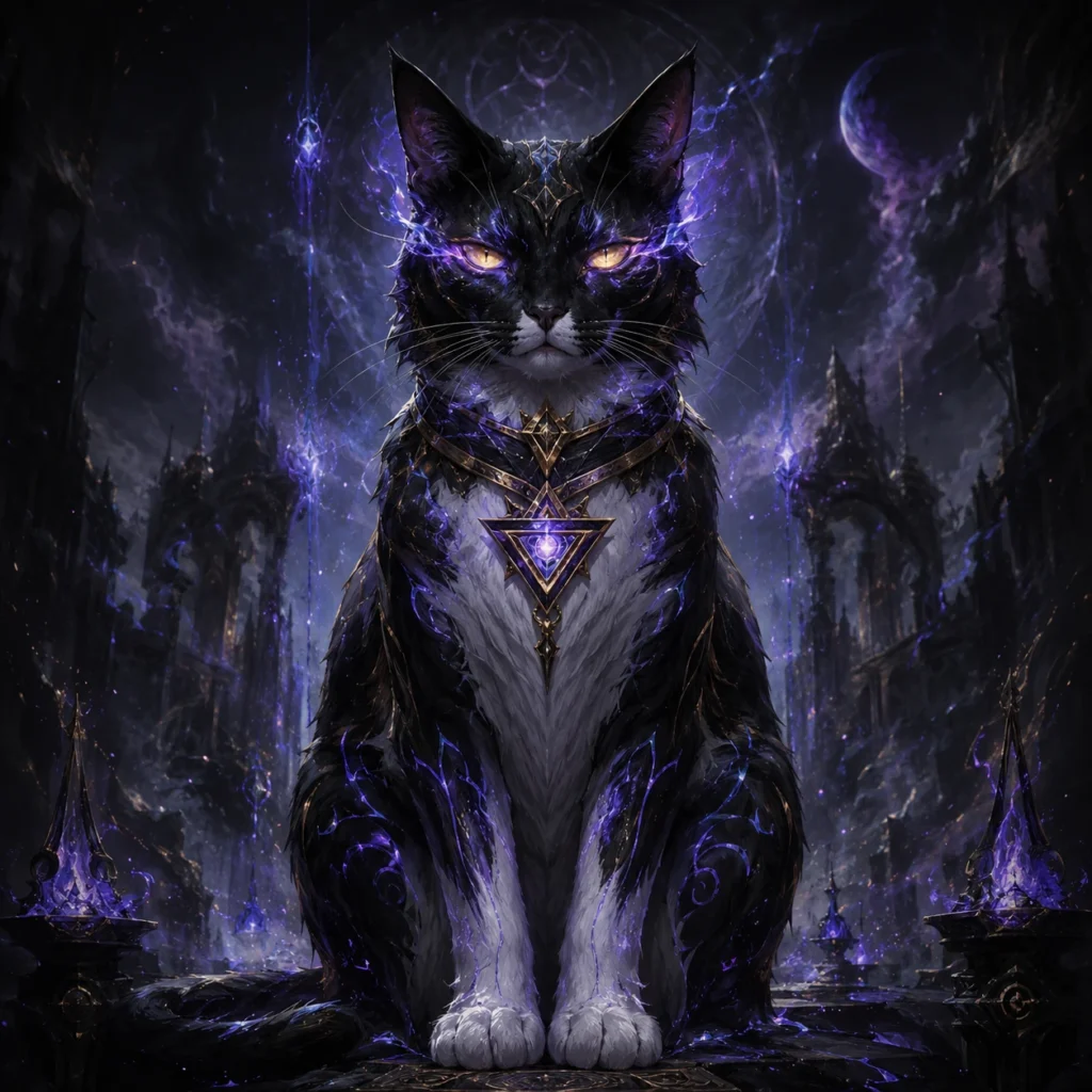 ダークファンタジー風の猫イラスト｜Pulse AI Prompt Sample