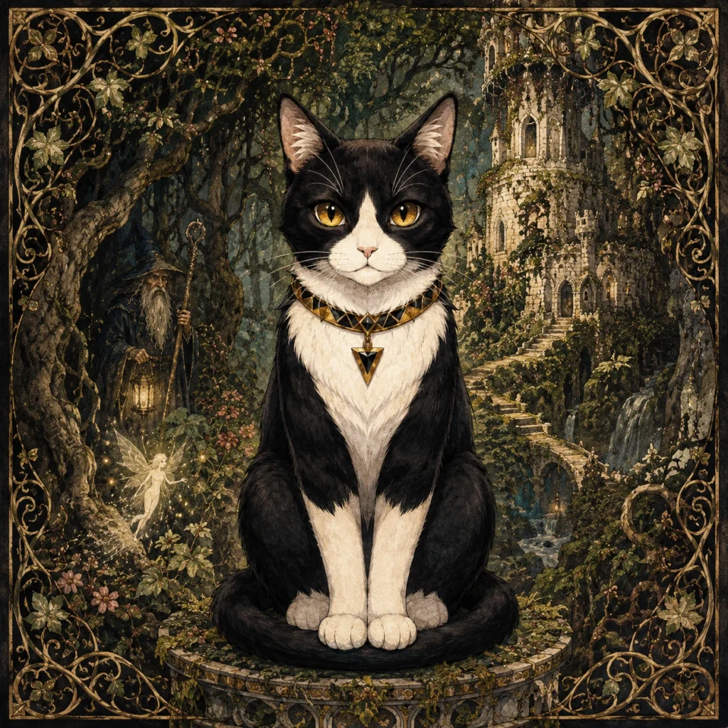 童話イラスト風の猫イラスト｜Pulse AI Prompt Sample