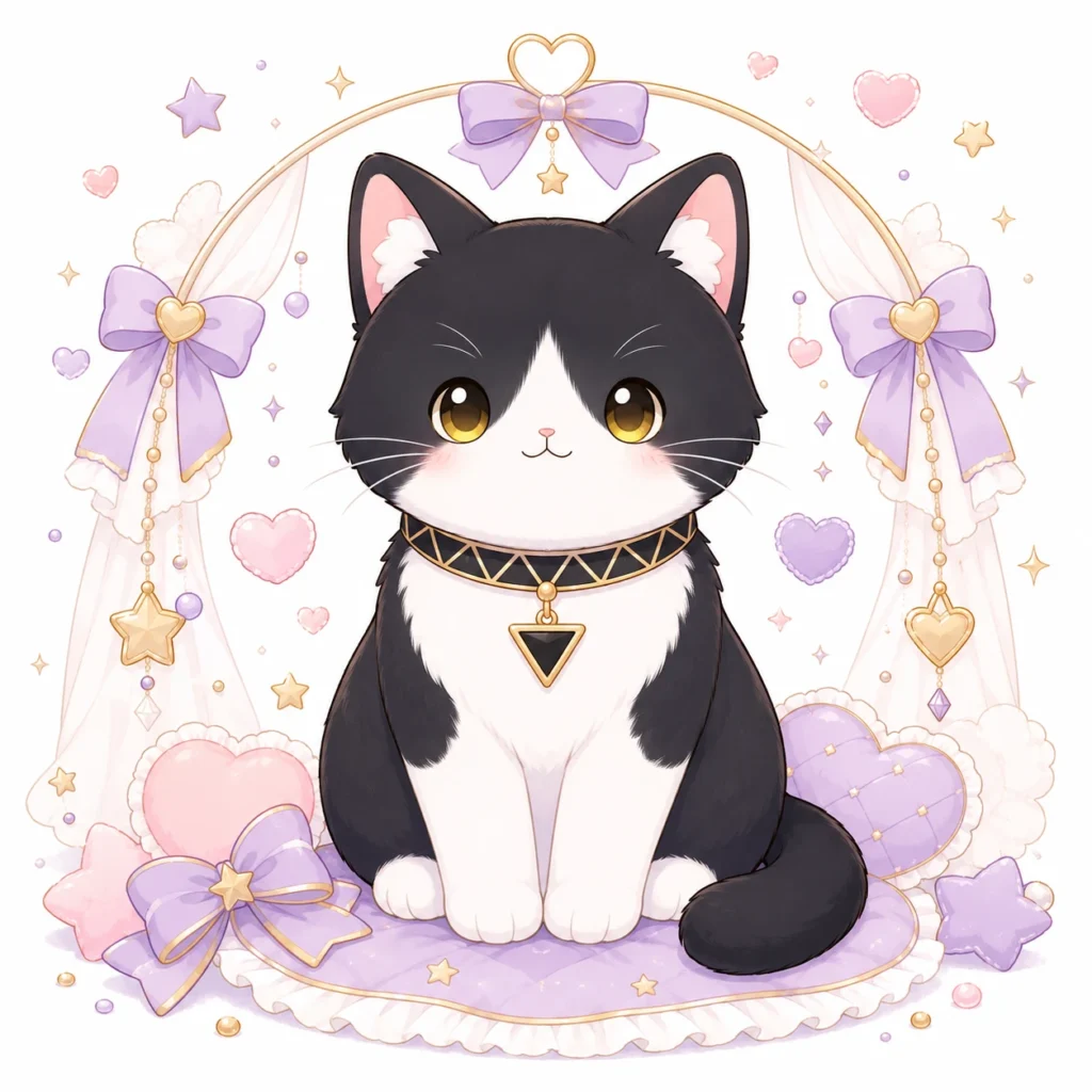 日本かわいいキャラクター風の猫イラスト｜Pulse AI Prompt Sample