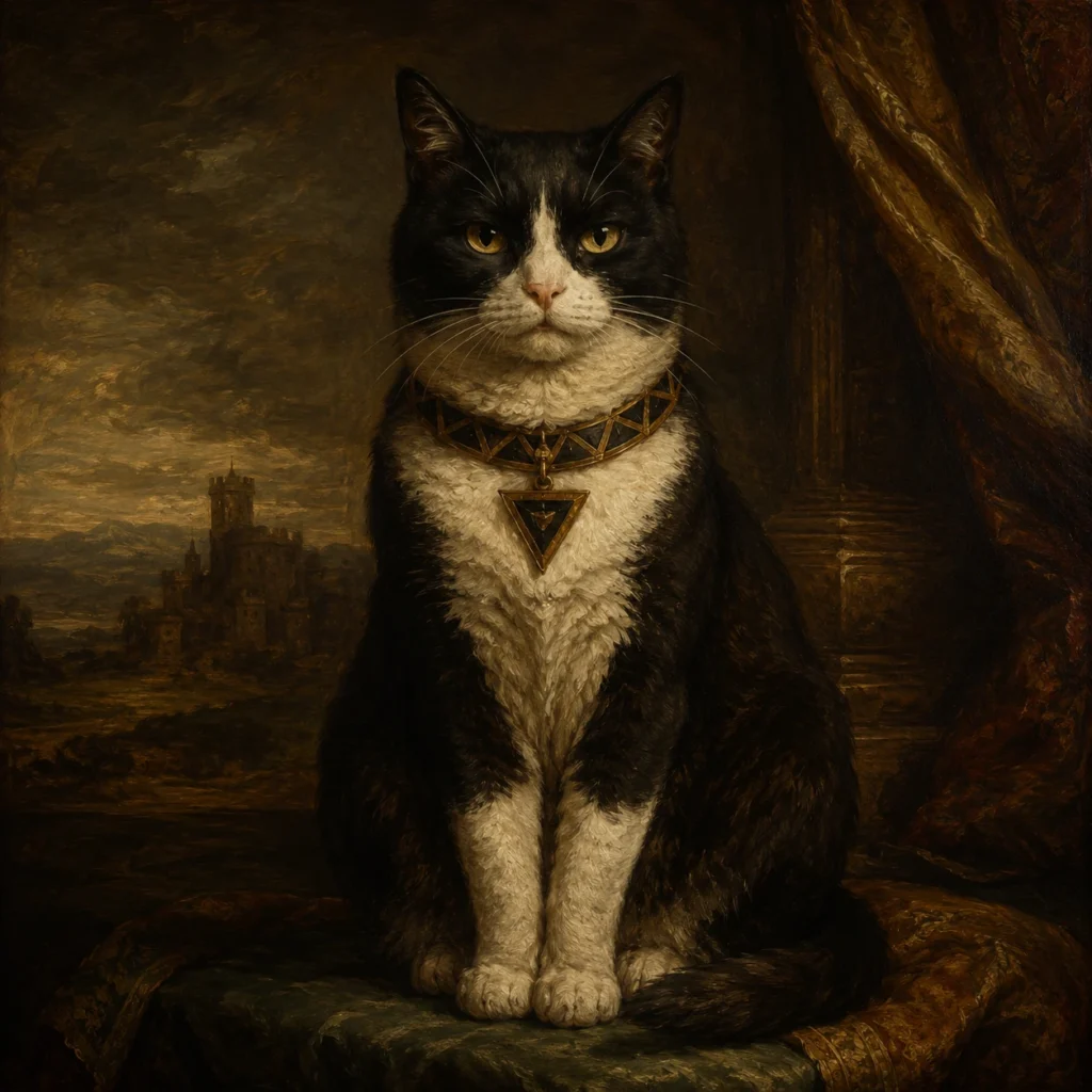 ルネサンス絵画風の猫イラスト｜Pulse AI Prompt Sample