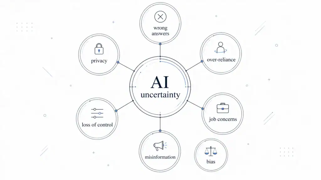 AIの不確実性に関する図解と判断基準を示すイメージ.