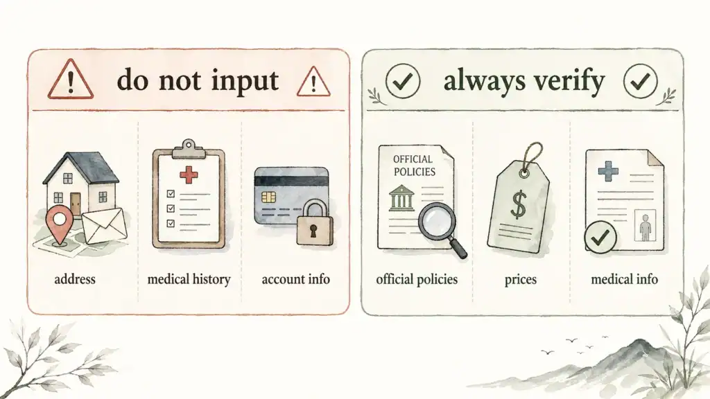 AIを使ってよい場面と使わない方がよい場面の対比