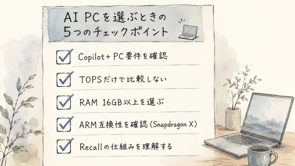AI PC購入前5点チェックリスト