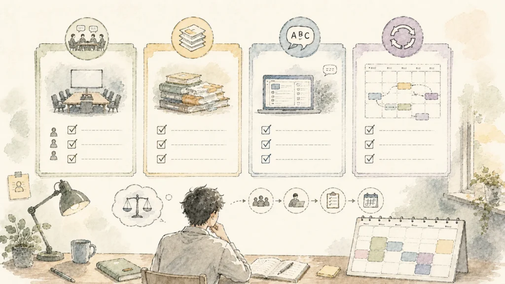 AIスケジューラーへの課金前に確認すべき条件を整理したチェックイラスト