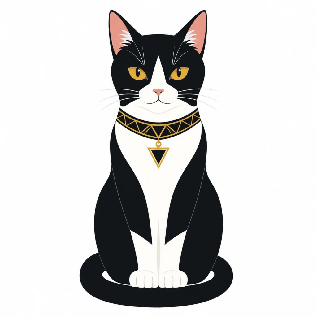 フラットデザイン風の猫イラスト｜Pulse AI Prompt Sample