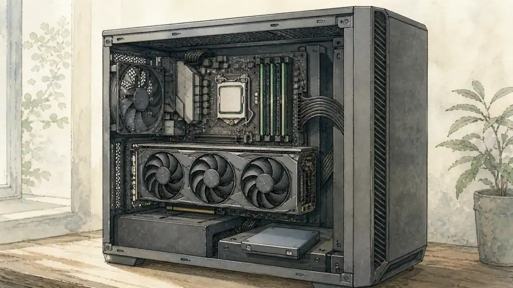 ローカルAIに必要なPCスペック要素の構成図