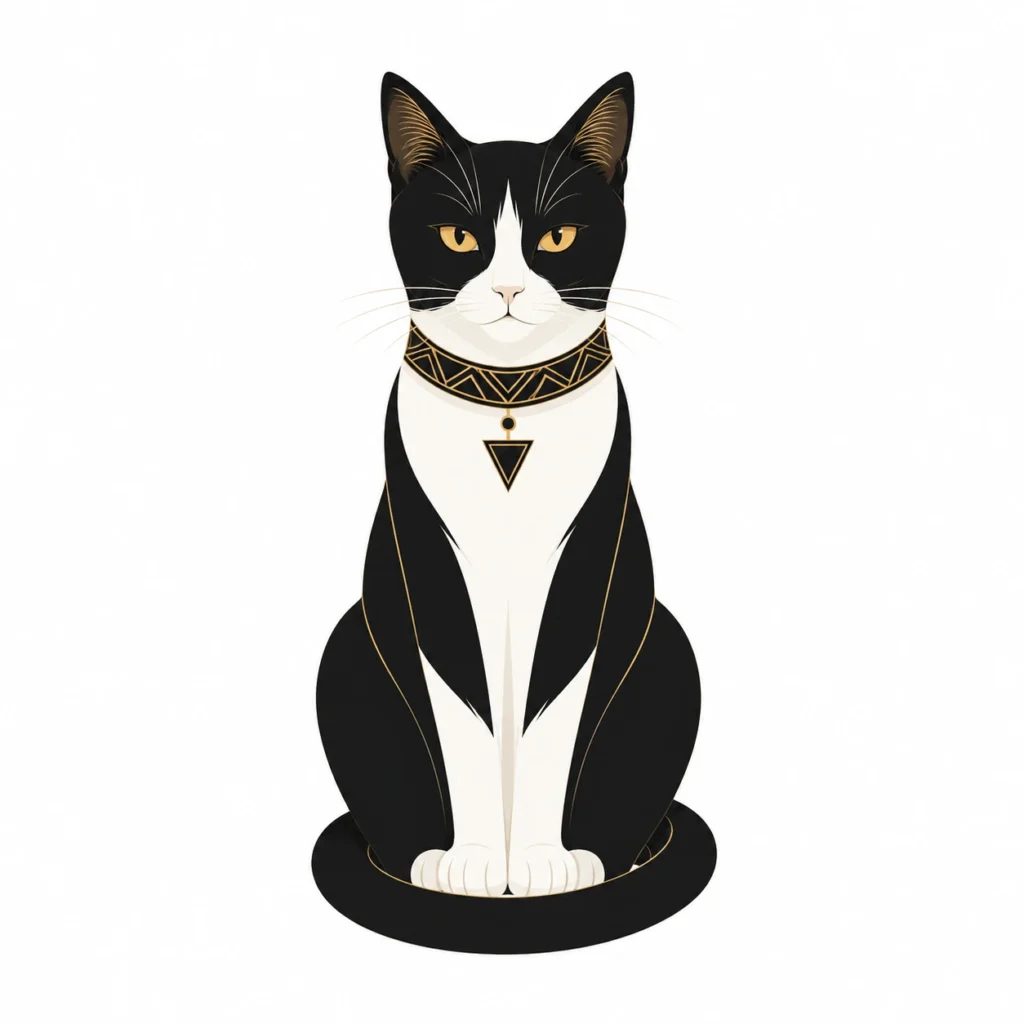 ミニマルイラスト風の猫イラスト｜Pulse AI Prompt Sample