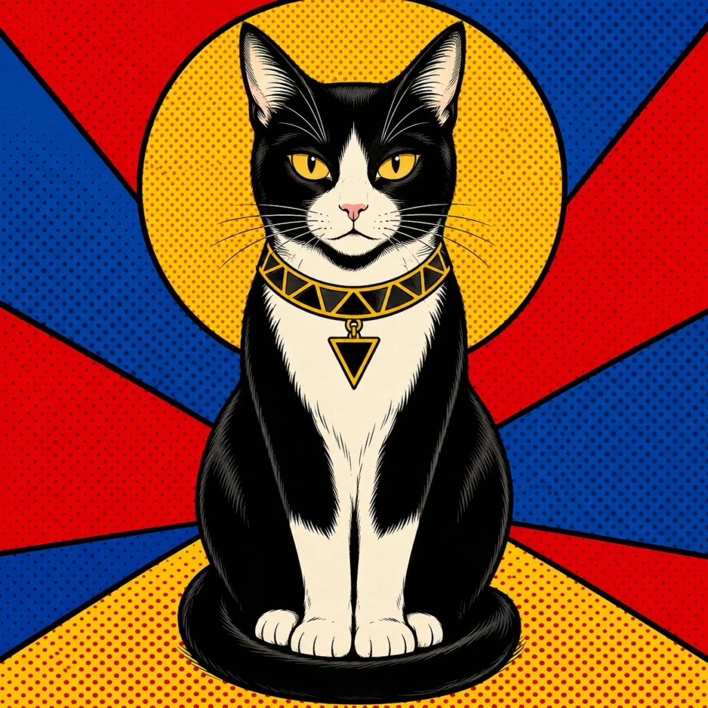 ポップアート風の猫イラスト｜Pulse AI Prompt Sample