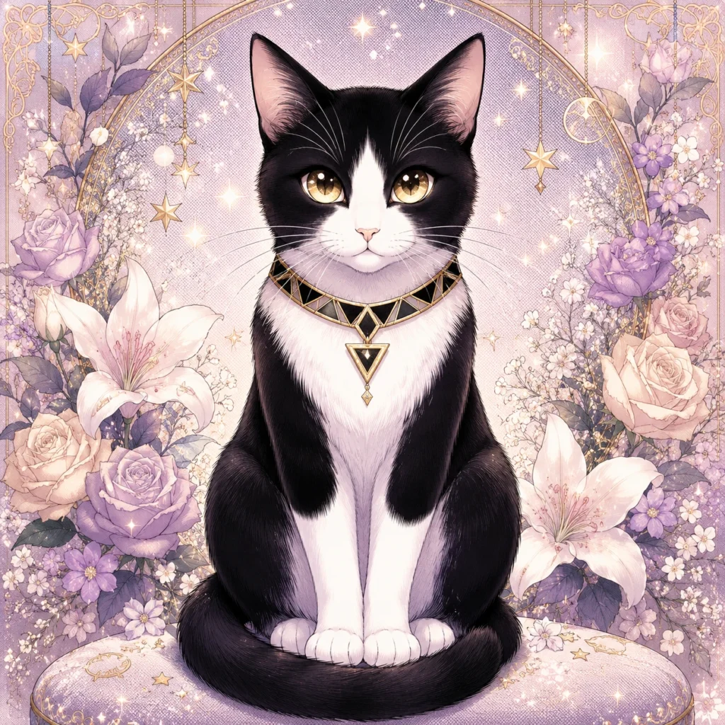 少女漫画風の猫イラスト｜Pulse AI Prompt Sample