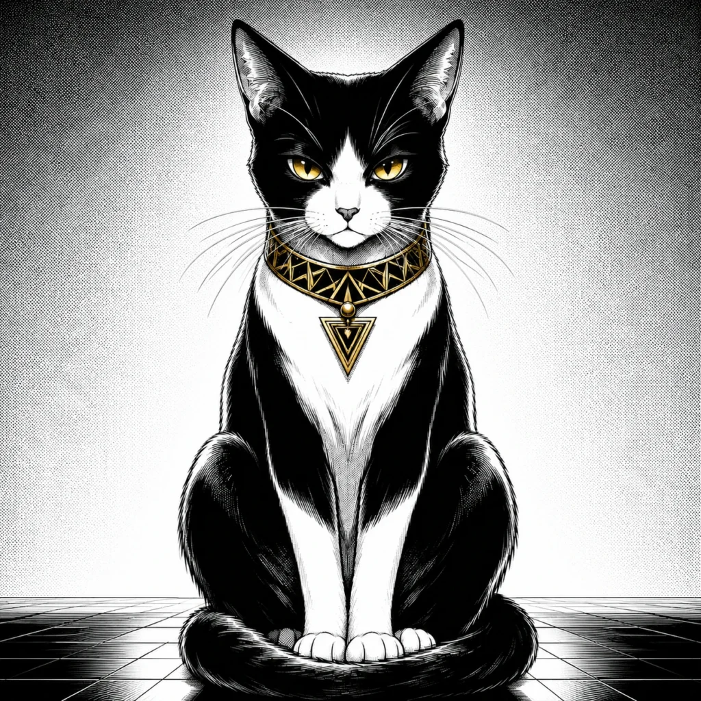 80年代少年漫画風の猫イラスト｜Pulse AI Prompt Sample