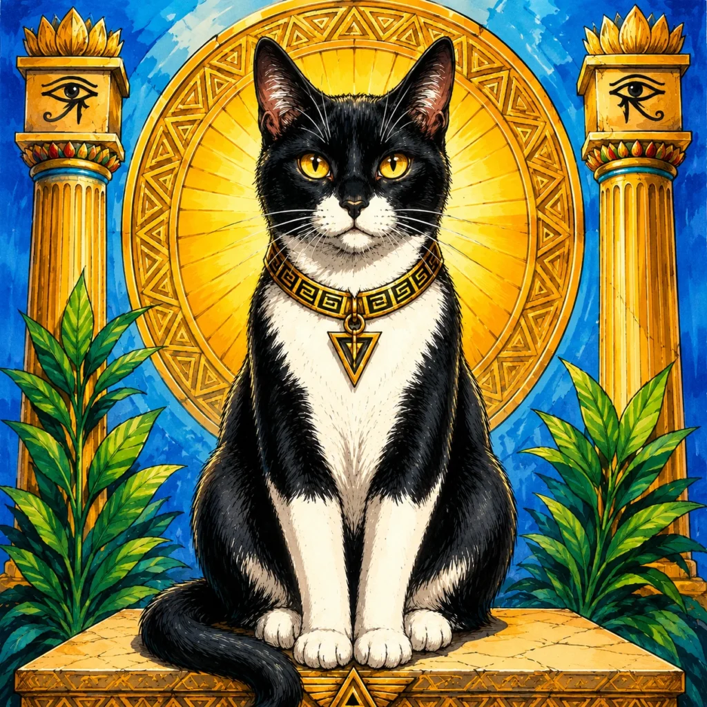 マーカーイラスト風の猫イラスト｜Pulse AI Prompt Sample